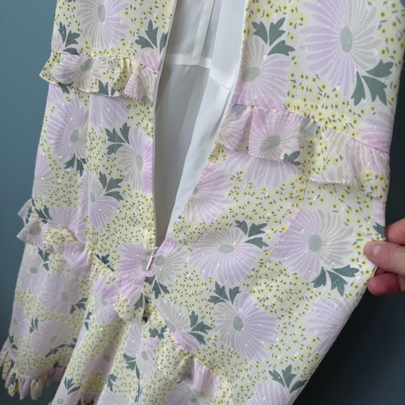 Ted Baker Sutton Light Yellow Twist Neck Frill Detail Mini Dress. NWT. Size 4 - Picture 12 of 16